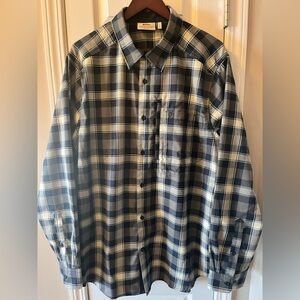 Fjallraven Blue and White Plaid Casual Button Down Shirt